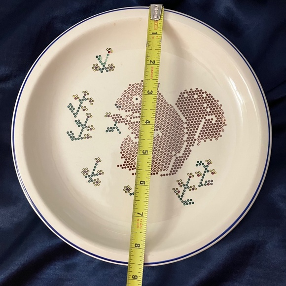 Vintage Pfaltzgraff Squirrel Needlepoint Cross Stitch 8.5" Plate RARE! Item A - Picture 6 of 6
